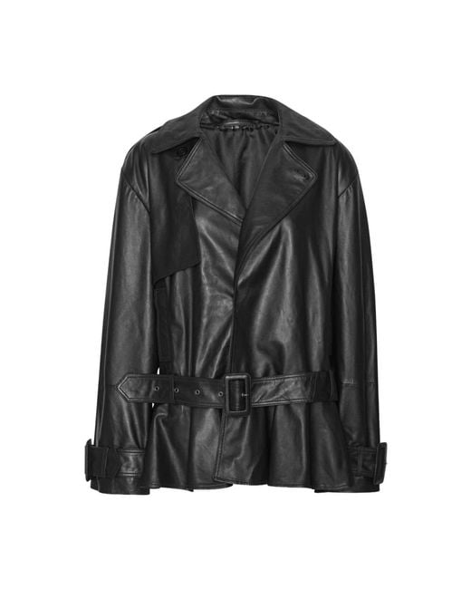 ROTATE BIRGER CHRISTENSEN Leather Jackets in het Black