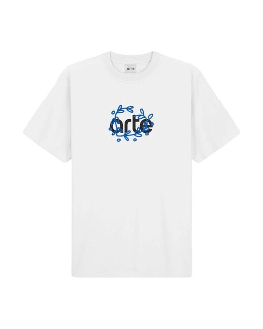 T-shirt bianca ricamata sul fronte di Arte' in White da Uomo
