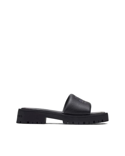 Marc Jacobs Blue Schwarze Slip-On Debossed Logo Schuhe