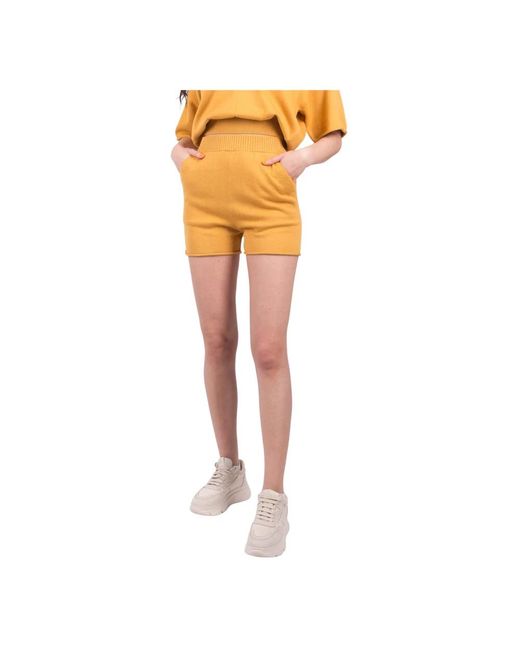 Mother Orange Short Shorts