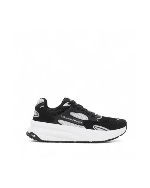 EA7 Schoenen ,Zwart ,Polyester High-Top Sneaker in het Black voor heren