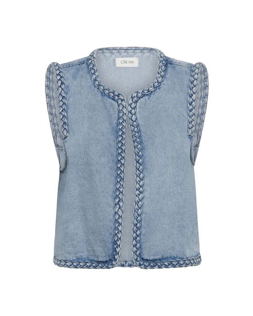 Vests Cream de color Blue