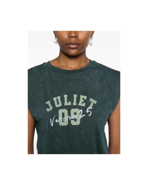 Tela Green Grünes Ärmelloses Crew-Neck T-Shirt