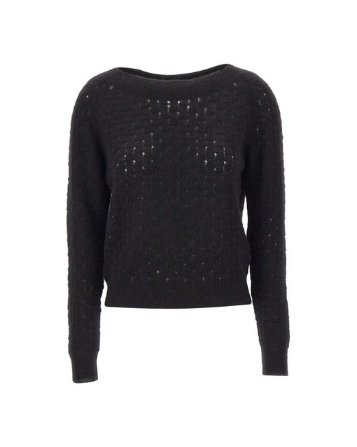 Gran Sasso Black Round-Neck Knitwear