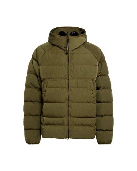 C P Company Eco- R Hooded Down goggle Jacket Ivy Green 48 for men