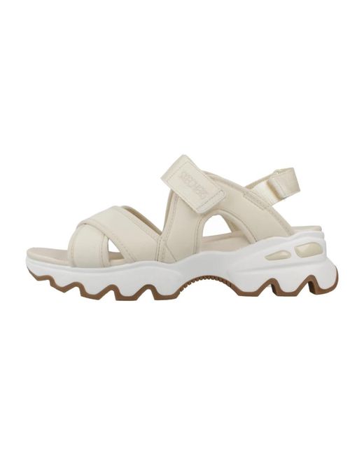 Sandalias planas con gran lug estiloso Skechers de color White