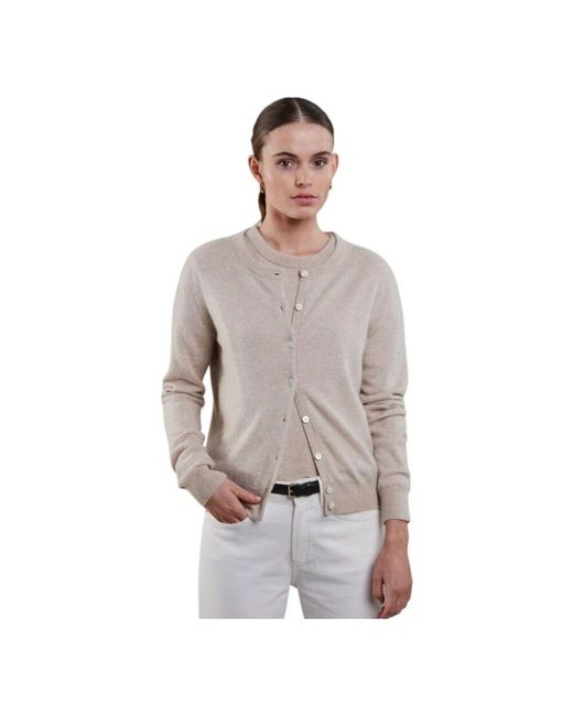 Stenstroms Natural Kaschmir-strickjacke mit perlmuttknöpfen