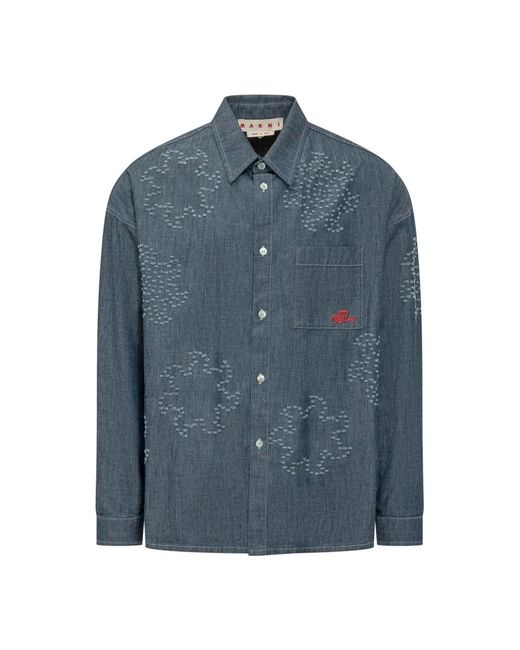 Marni Blue Denim Shirts for men