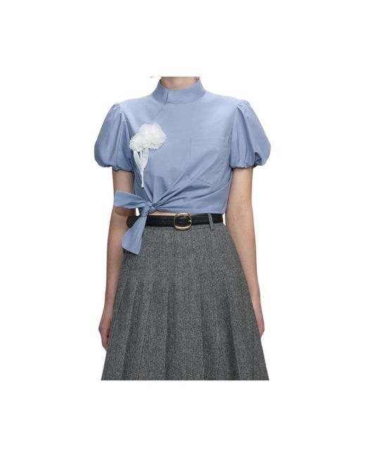 Self-Portrait Overhemden ,Blauw ,Katoen Top in het Blue