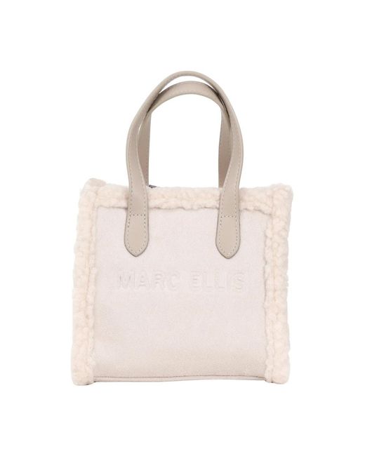 Marc Ellis Pink Wildleder Handtasche Mit Shearling-Besatz