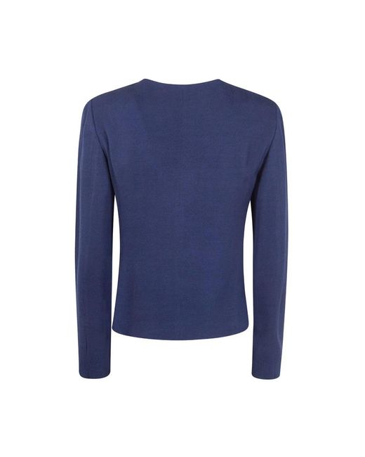 Emporio Armani Blue Round-Neck Knitwear