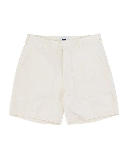 Obey White Casual Shorts for men