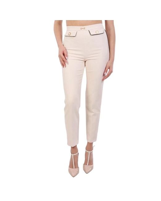 Elisabetta Franchi Pink Cropped Trousers