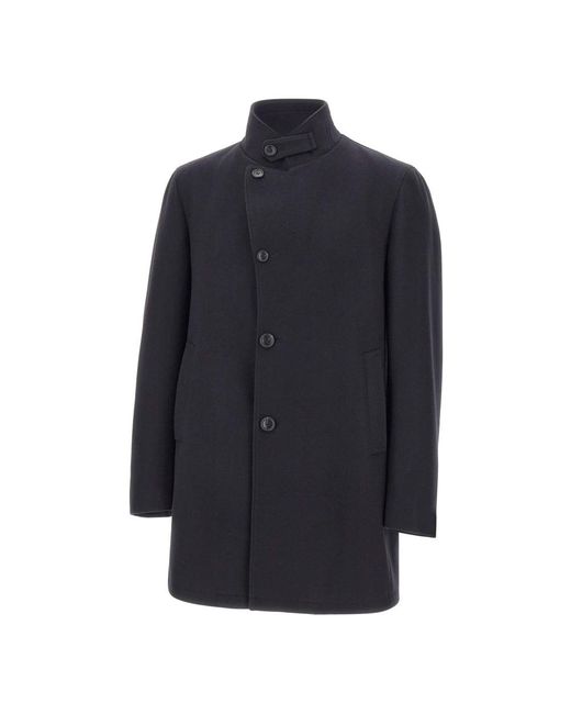 Tagliatore Blue Single-Breasted Coats for men