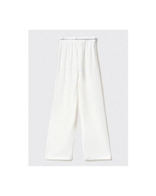 Gaelle Paris White Weiße Joggerhose Eleganter Stil