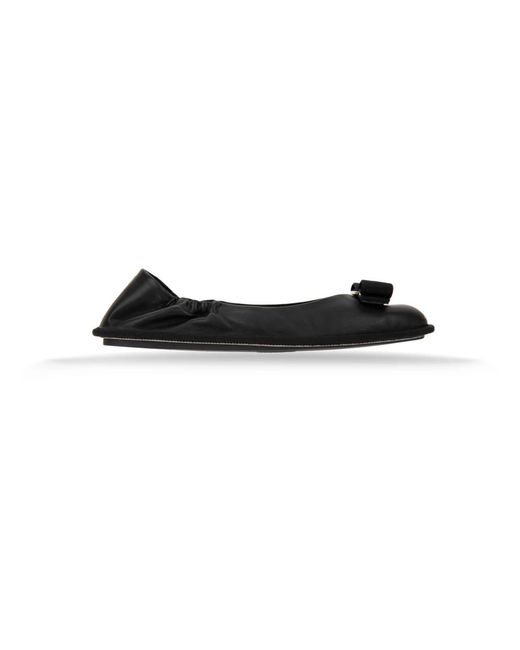 Ferragamo Black Ballerinas