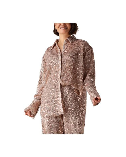 Studio Amaya Disco Blouse in het Brown