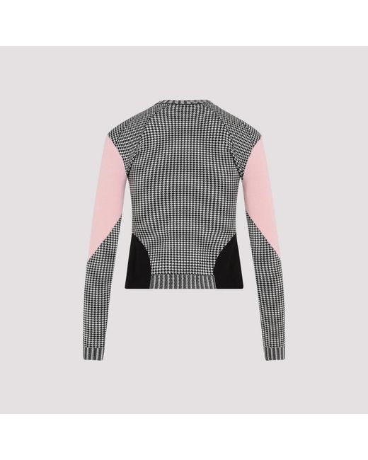 Alexander McQueen Gray Schicker schwarzer hahnentritt pullover