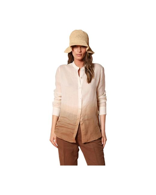 Mason's Overhemden ,Veelkleurig ,Oriëntaalse Stijl Ramie Shirt in het Brown
