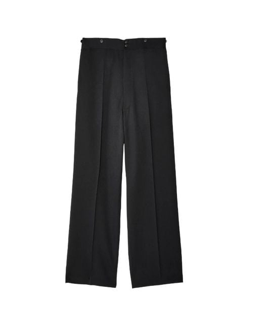 Pantaloni neri in lana straight-leg di Maison Margiela in Black