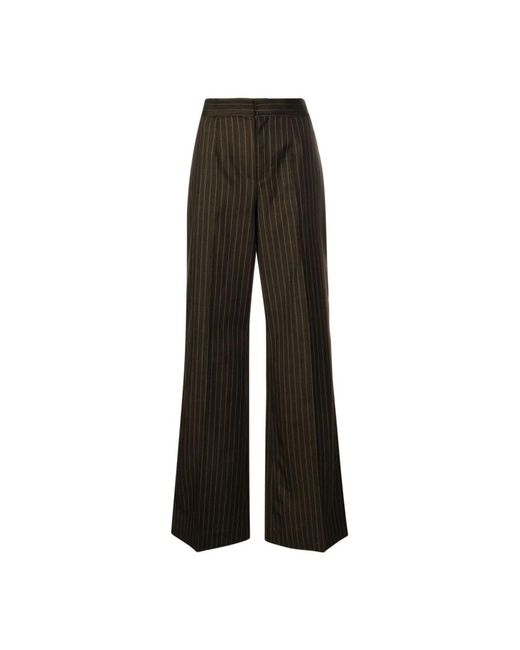 Jean Paul Gaultier Black Braune wollmischung weite bein hose
