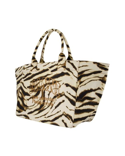 Ganni Metallic Shopping Bags