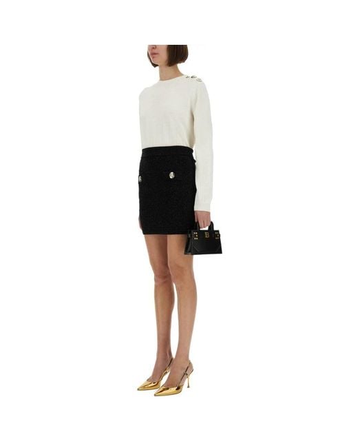 Balmain Black Short Skirts