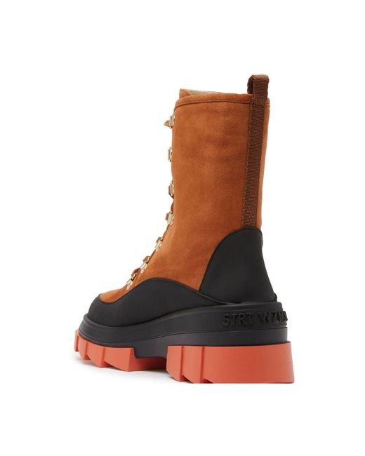 Stuart Weitzman Brown Lace-Up Boots