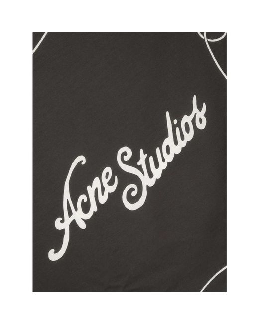 Acne Logo schal schwarz/weiß baumwolle quadratischer rahmen in Black für Herren