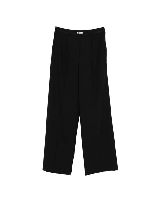 MSGM Black Wide Trousers