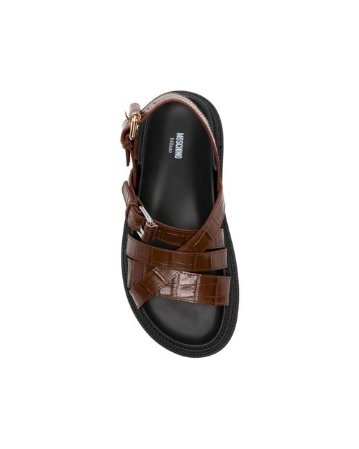 Moschino Brown Flat Sandals for men