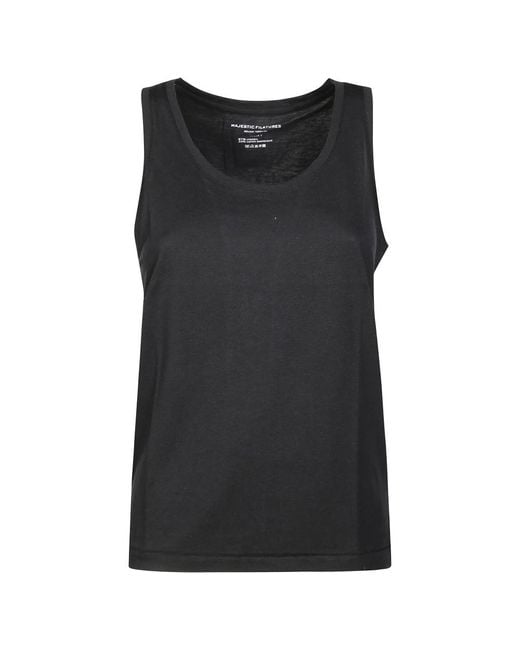 Majestic Filatures Mouwloze Top in het Black