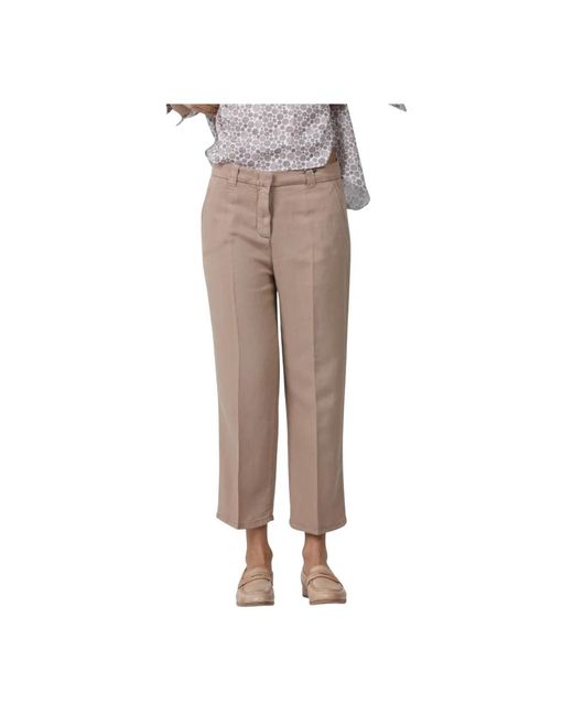 Via Masini 80 Cropped Trousers in het Natural