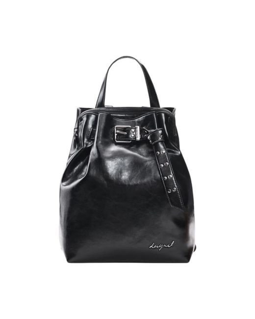 Desigual Black Mini Buckle Rucksack