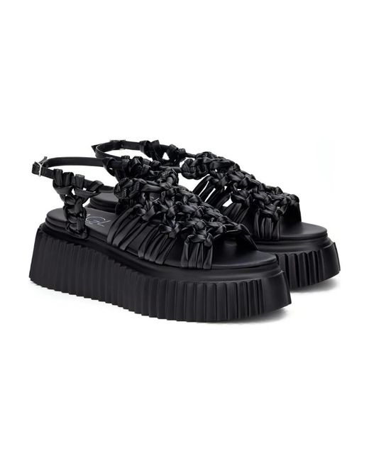 Agl Attilio Giusti Leombruni Black Flat Sandals