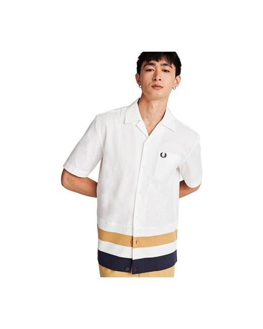 Fred Perry White Short Sleeve Shirts for men