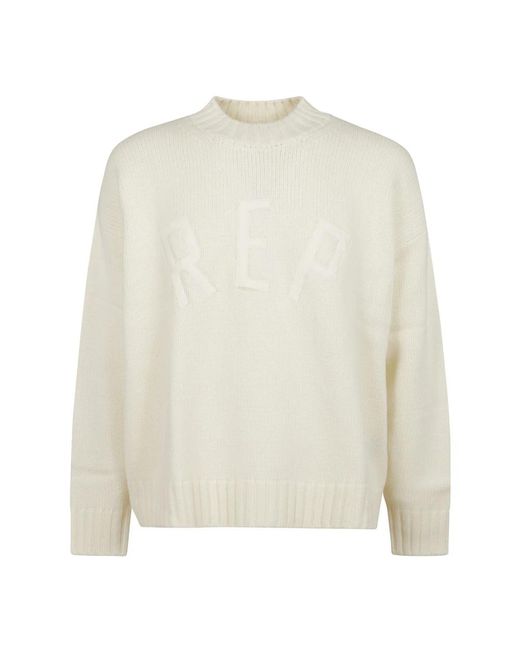 Round-Neck Knitwear di Represent in White da Uomo