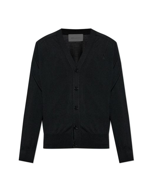 AMI Wollen Cardigan in het Black voor heren