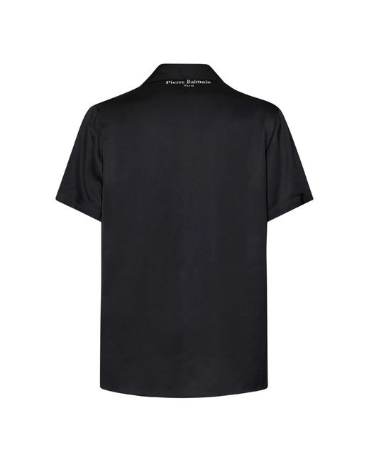 Balmain Black Short Sleeve Shirts for men