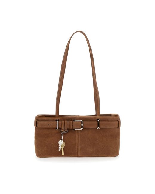 OSOI Brown Braune Schultertasche Mit Schlüsseldetails
