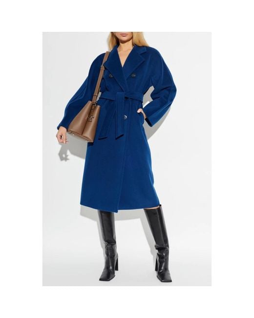 Max Mara Blue Belted Coats