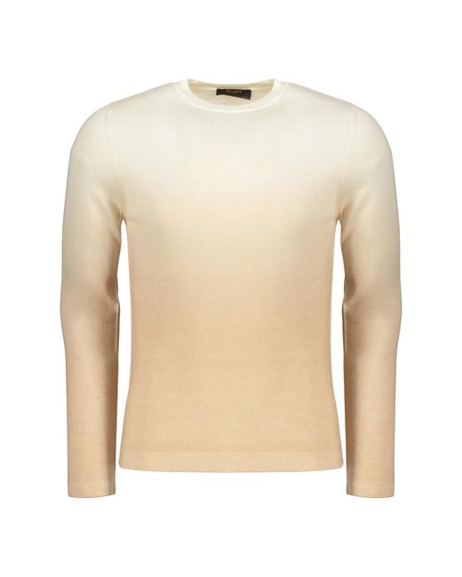 Round-Neck Knitwear di Moorer in Natural da Uomo