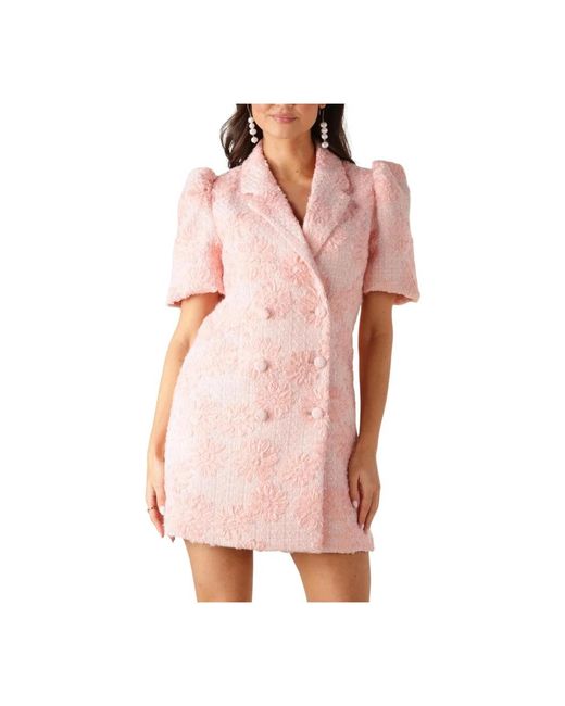 Notre-v Kleedjes ,Roze ,Polyester Elegante Roze Blazer Jurk in het Pink