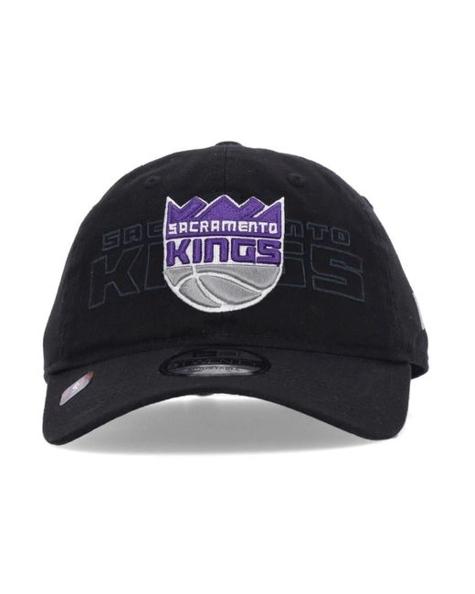 KTZ Accessoires ,Zwart ,Katoen Sacramento Kings Gebogen Klep Pet in het Blue