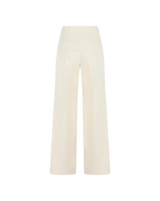 Veronica Beard White Wide Trousers