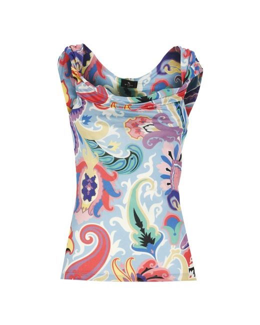 Sleeveless Tops Etro de color Blue