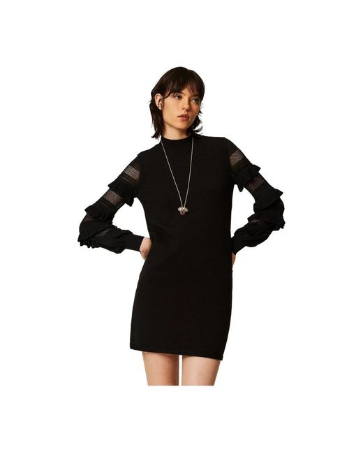 Twinset Black Knitted Dresses