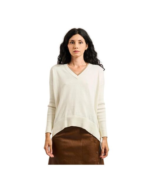 Pennyblack V-Neck Knitwear in het Natural