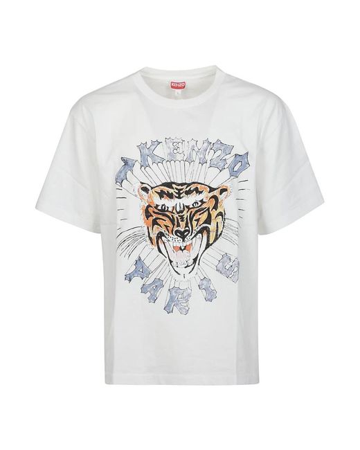 Drawn varsity oversize t-shirt di KENZO in White da Uomo
