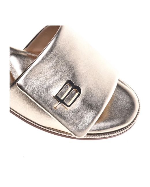 Baldinini Metallic Slipper in platinum nappa leather